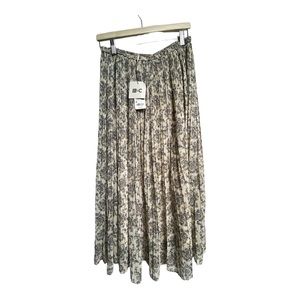 Uniqlo JW Anderson Floral Midi Skirt Cream Multi Medium